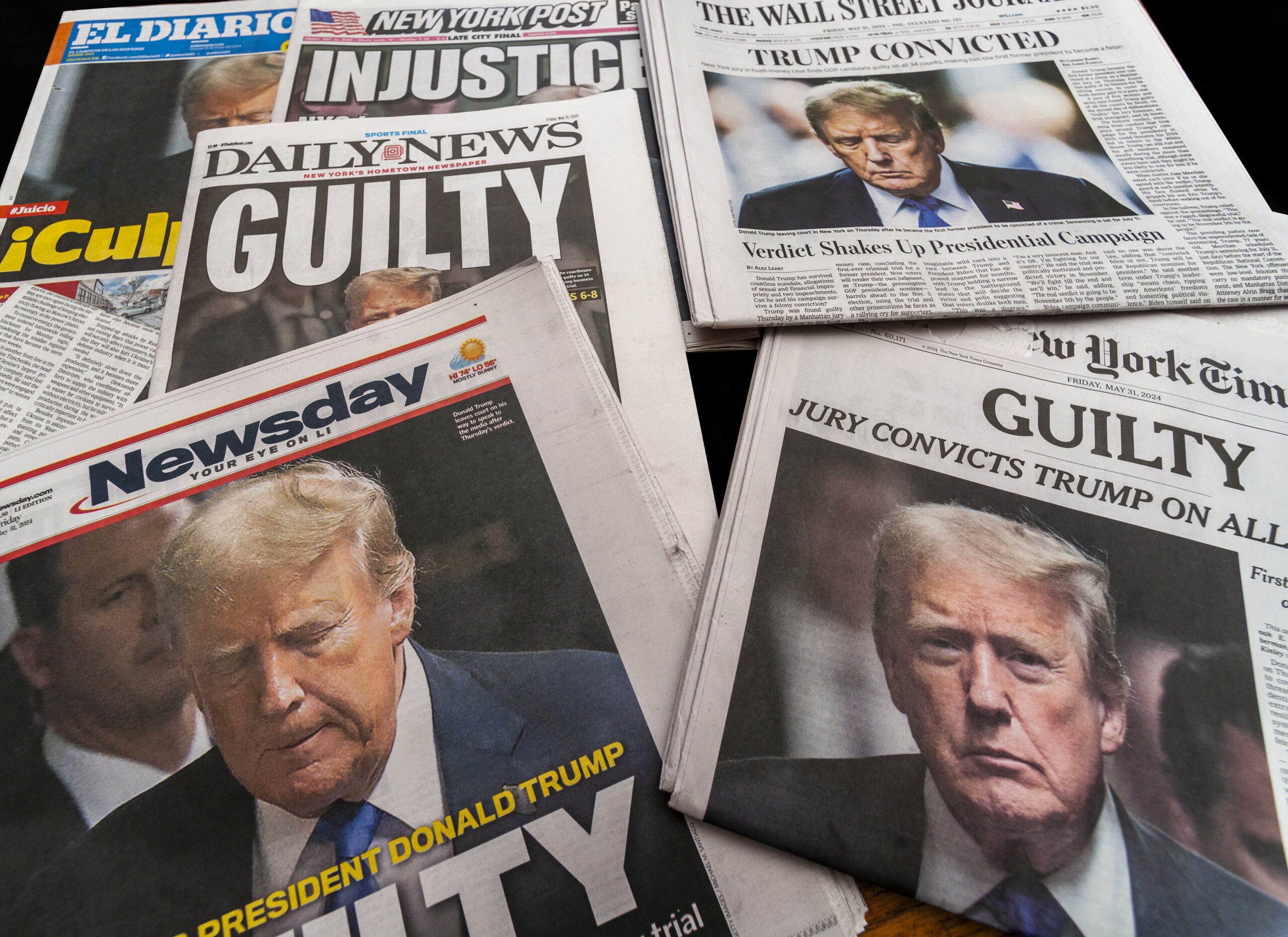 New Yorker Zeitungen am Tag nach der Verurteilung Trumps im Schweigegeldprozess.