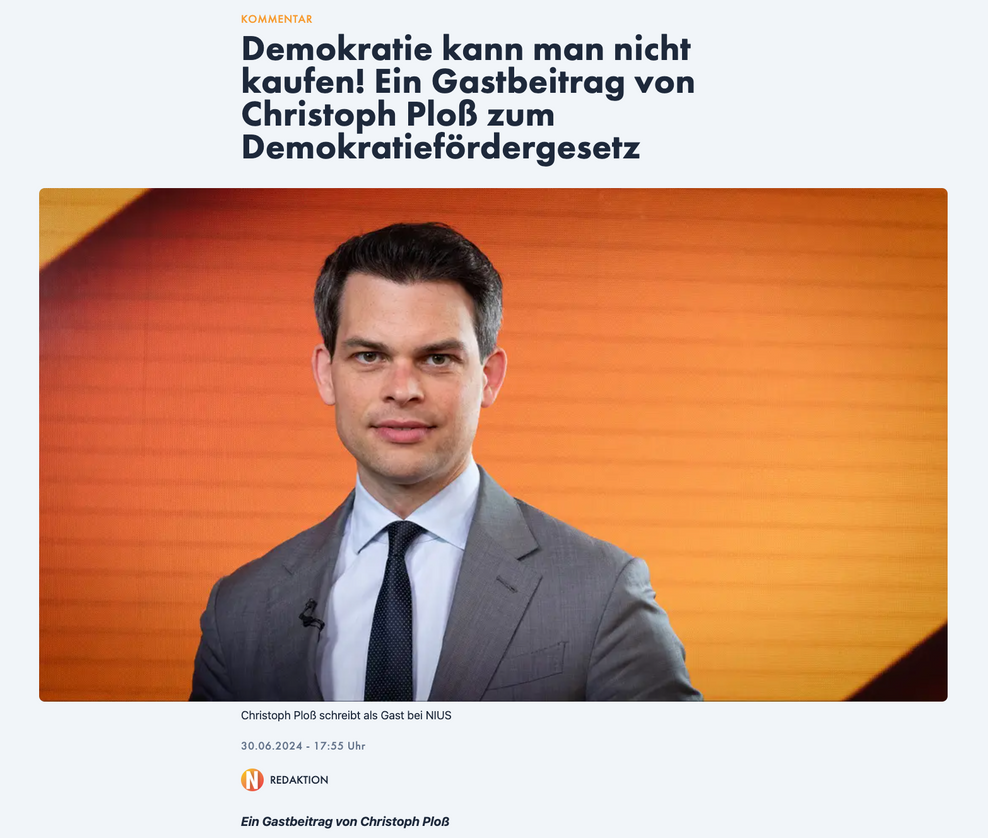 CDU-Mann Ploß schreibt Beitrag für rechtes Portal – sogar Parteifreunde sind genervt