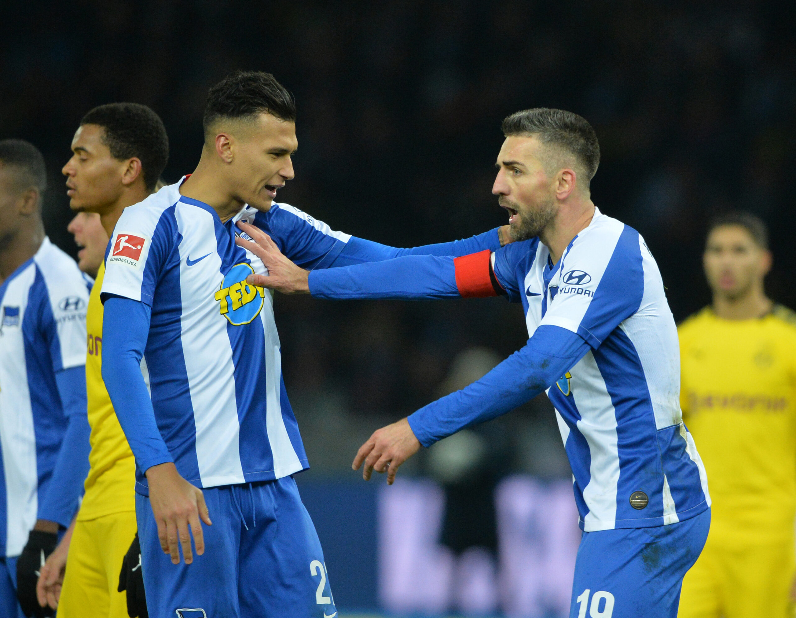 Davie Selke und Vedad Ibisevic im Hertha-Trikot