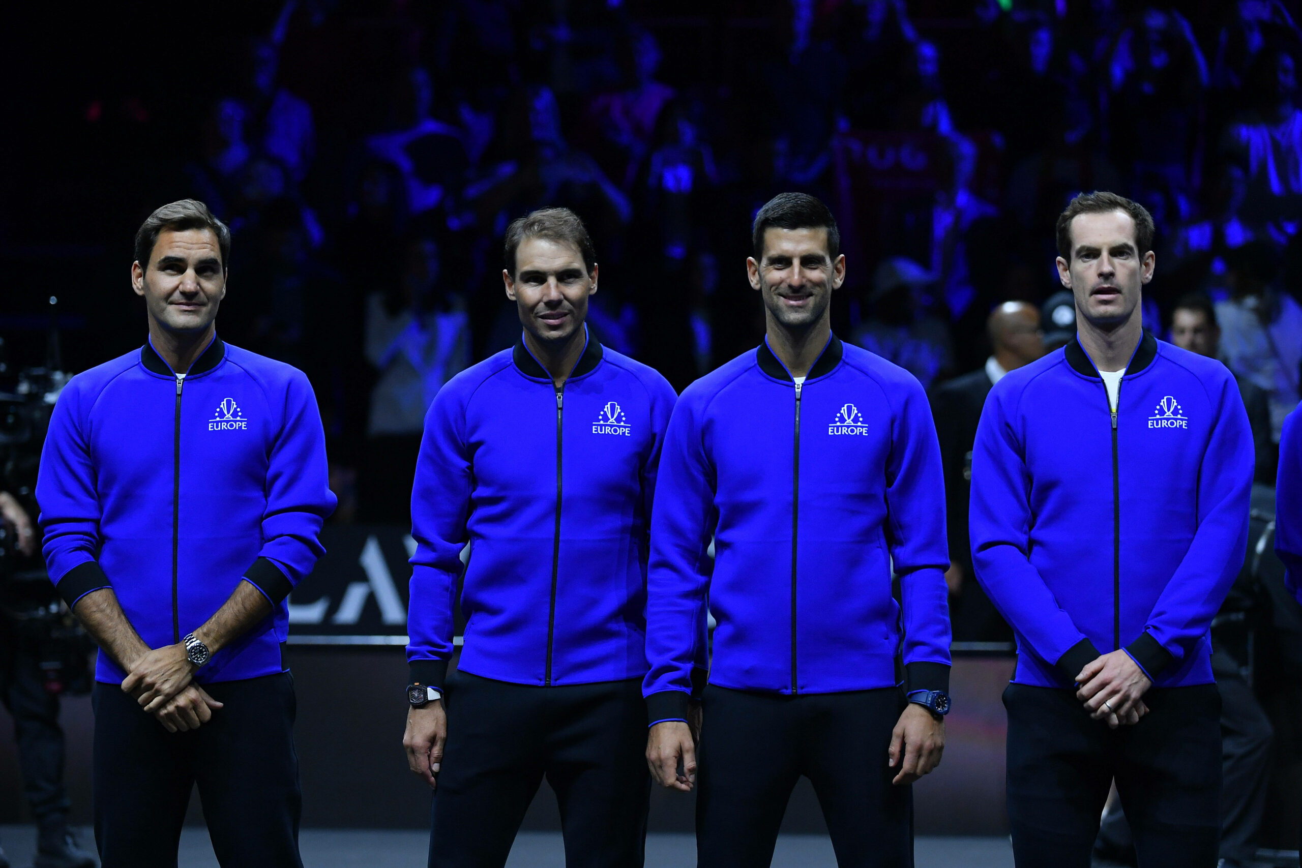 Roger Federer, Rafa Nadal, Novak Djokovic und Andy Murray