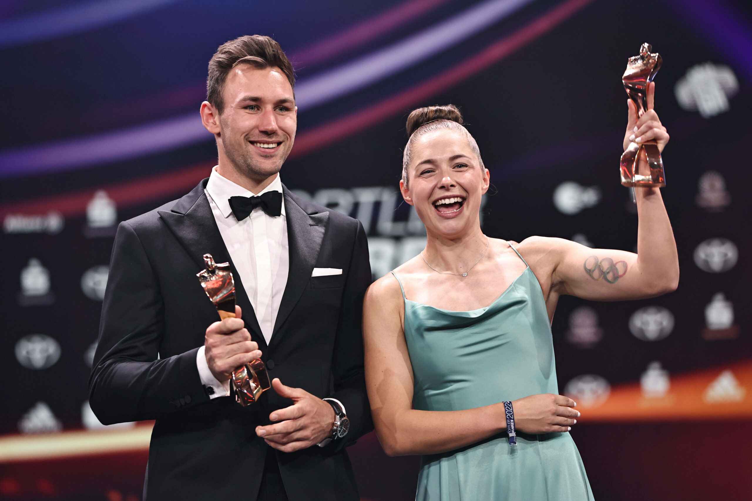 Gina Lückenkemper und Niklas Kaul auf der Gala Sportler des Jahres 2022