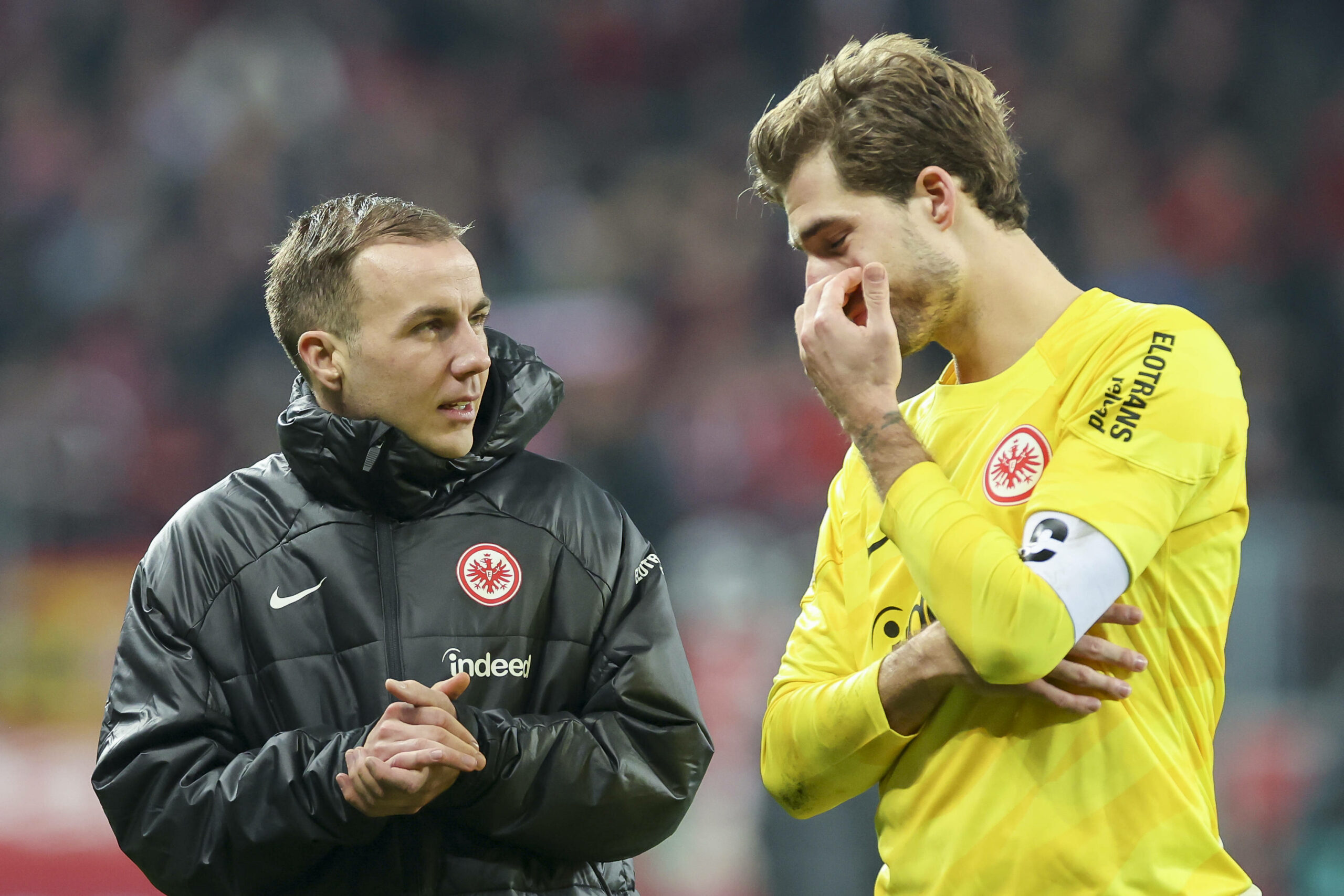 Mario Götze und Kevin Trapp im Gespräch