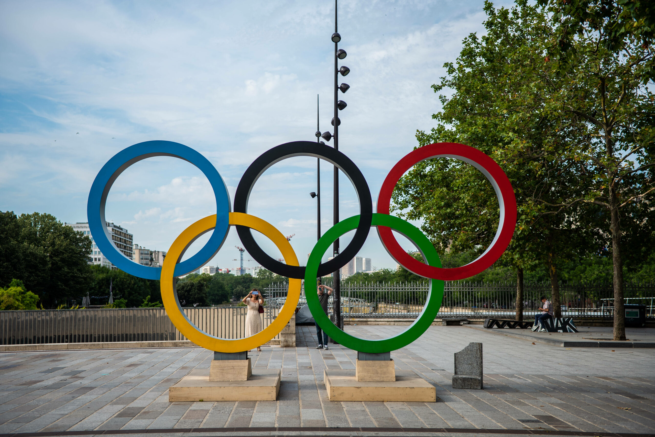 Die Olympischen Ringe in Paris