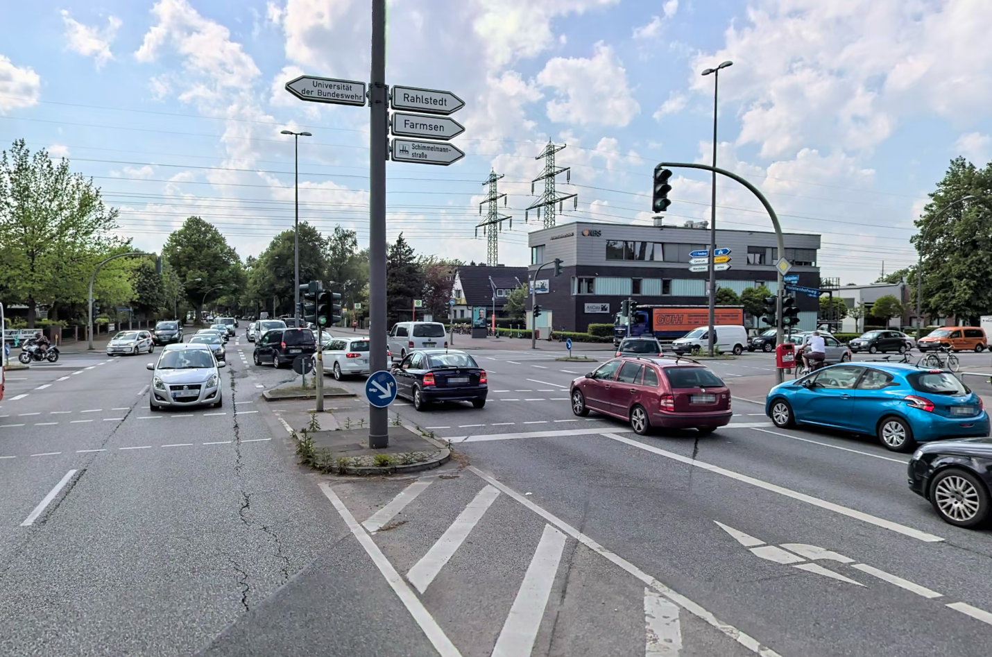 Die Kreuzung Rodigallee/Holstenhofweg in Wandsbek.