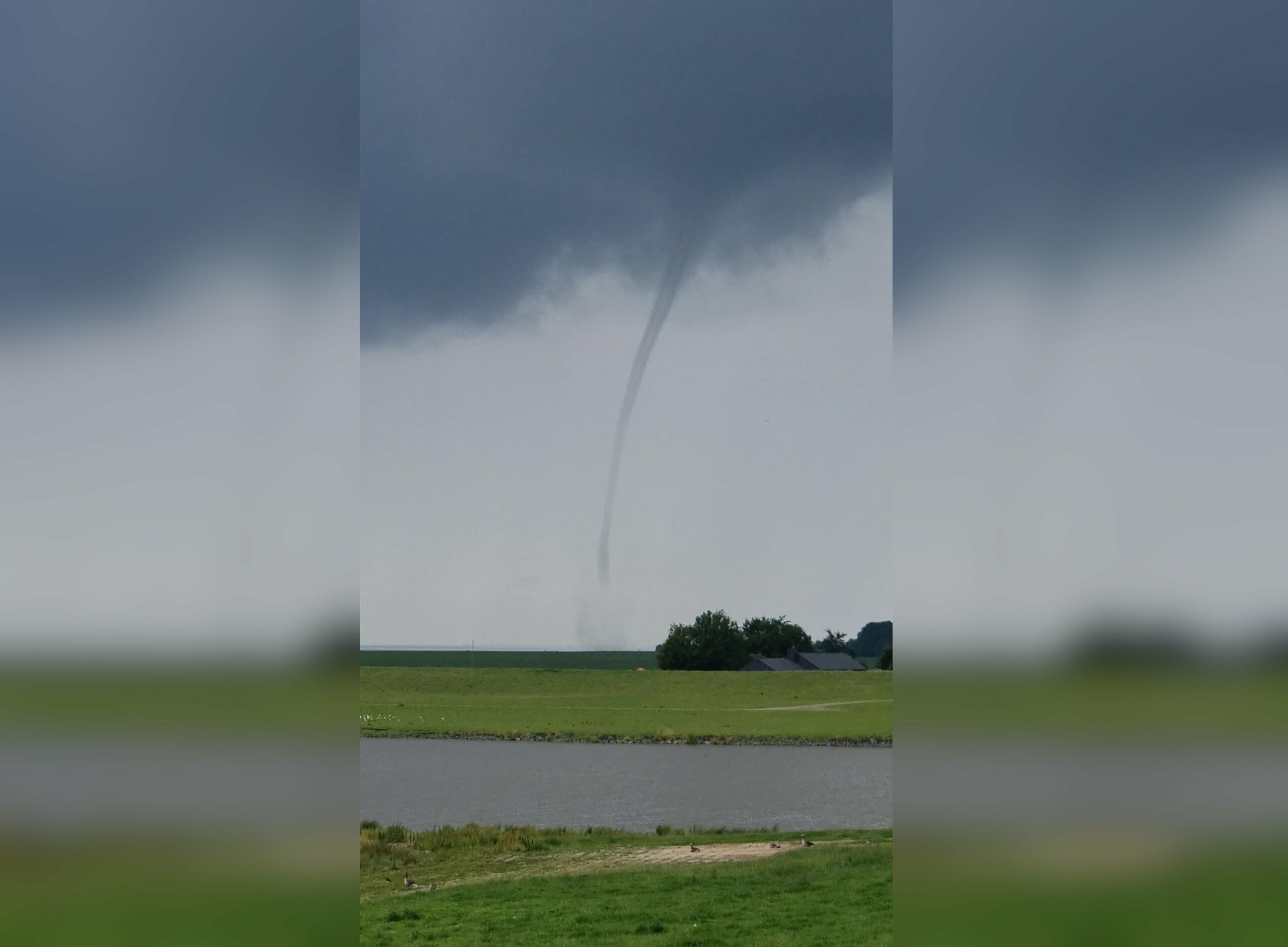 Am Dienstag zog ein Tornado über die Elbe bei Brokdorf.