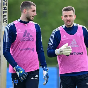 Bildeten einst das HSV-Torhüter-Duo: Marko Johansson (l.) und Daniel Heuer Fernandes