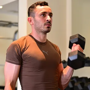 Manolis Saliakas im Kraftraum