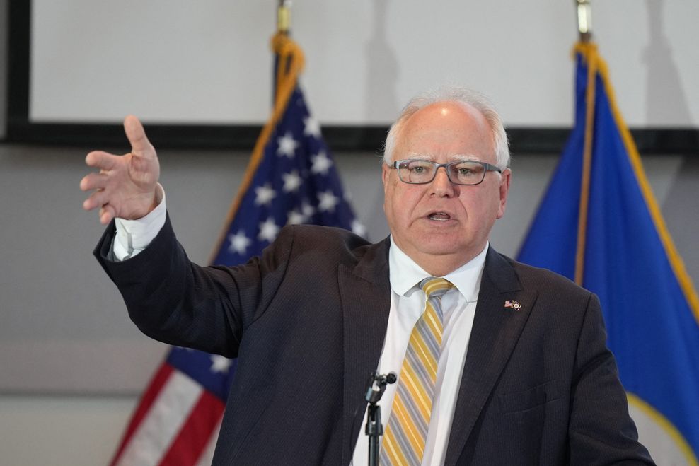 Tim Walz ist seit 2019 Gouverneur des Bundestaats Minnesota – nun will Kamala Harris ihn zu ihrem Vizepräsidenten machen.