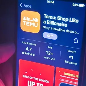 Handy-App des Anbieters Temu