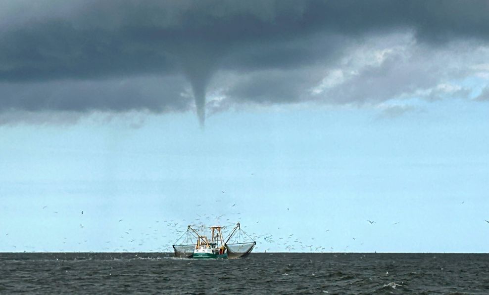 Vor der Küste Borkums bildete sich ein Tornado.