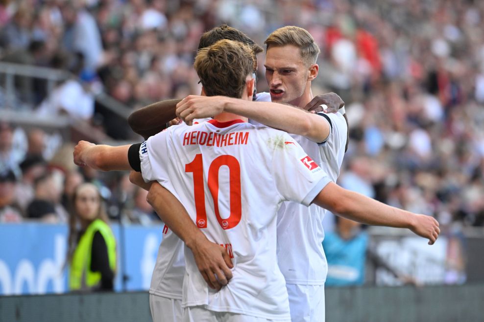 Heidenheim bejubelt seinen zweiten Treffer gegen St. Pauli