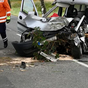 Im Landkreis Harburg: Schornsteinfeger fährt mit Auto frontal gegen Baum.