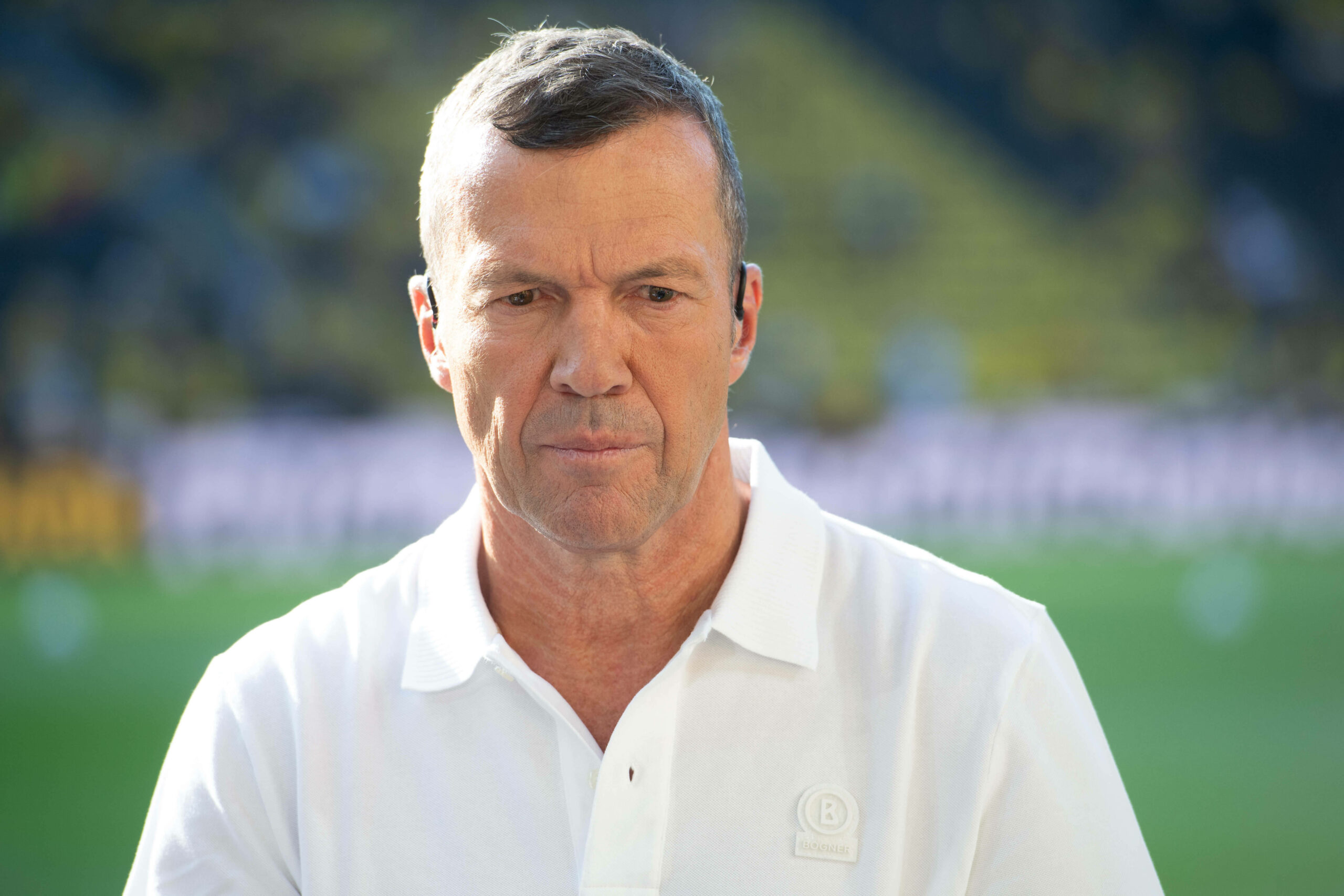 Lothar Matthäus mit ernster Miene im BVB-Stadion.