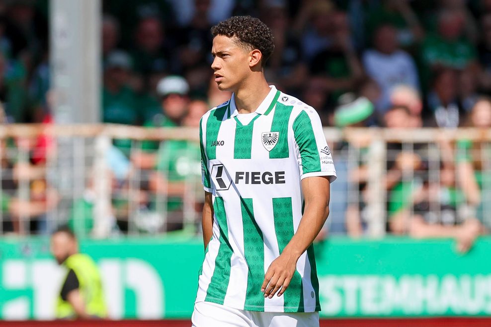 Andras Nemeth bei seinem ersten Spiel für Preußen Münster.