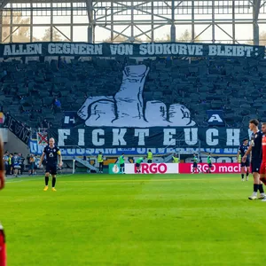 Banner der Jena-Ultras in der Südkurve.