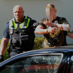 Nachdem das Spezialeinsatzkommando den Mann überwältigt hatte, wurde er abgeführt.