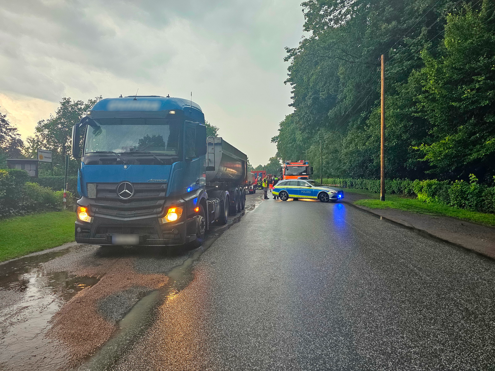 Der Lkw riss mehrere Oberleitungen ab.