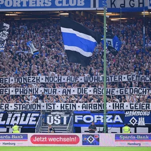 Protest gegen das Pokalspiel: Die HSV-Fans machten gegen Hertha ihrem Ärger Luft.
