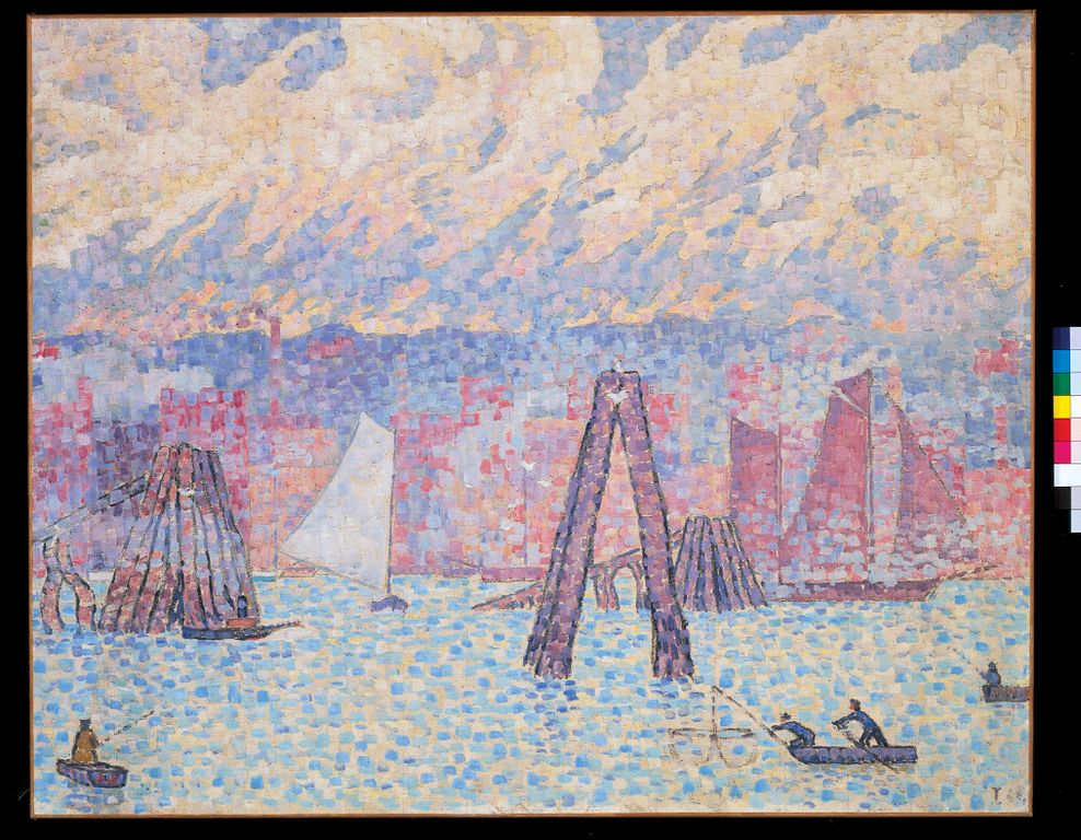 Ivo Hauptmann (1886-1973): Hamburger Hafen, 1912, Öl/Textil, 80 x 100 cm, Sammlung Hamburger Sparkasse