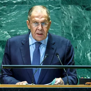 Russlands Außenminister Sergej Lawrow bei seiner Rede vor der UN-Vollversammlung.