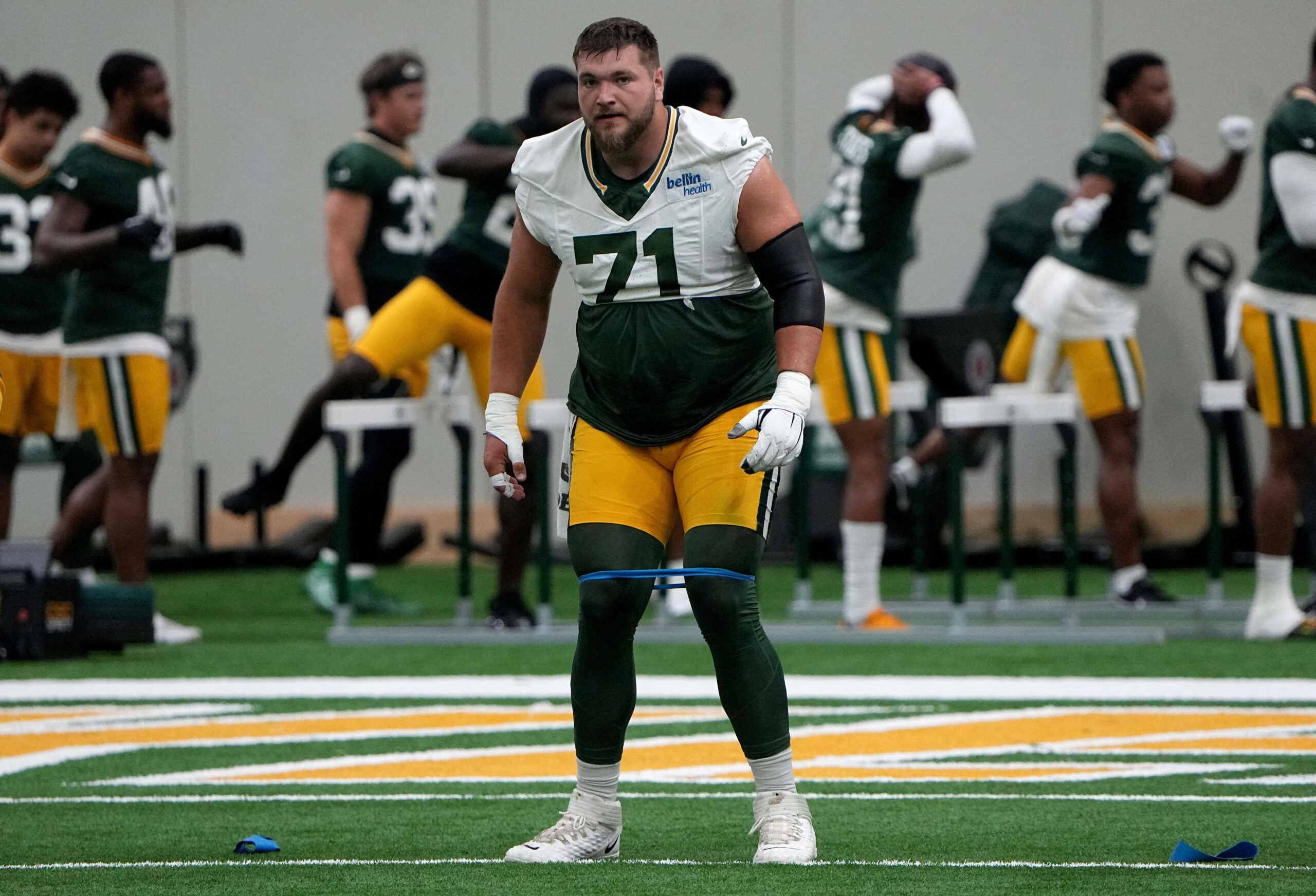 Josh Myers von den Green Bay Packers im Training