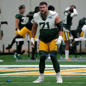 Josh Myers von den Green Bay Packers im Training