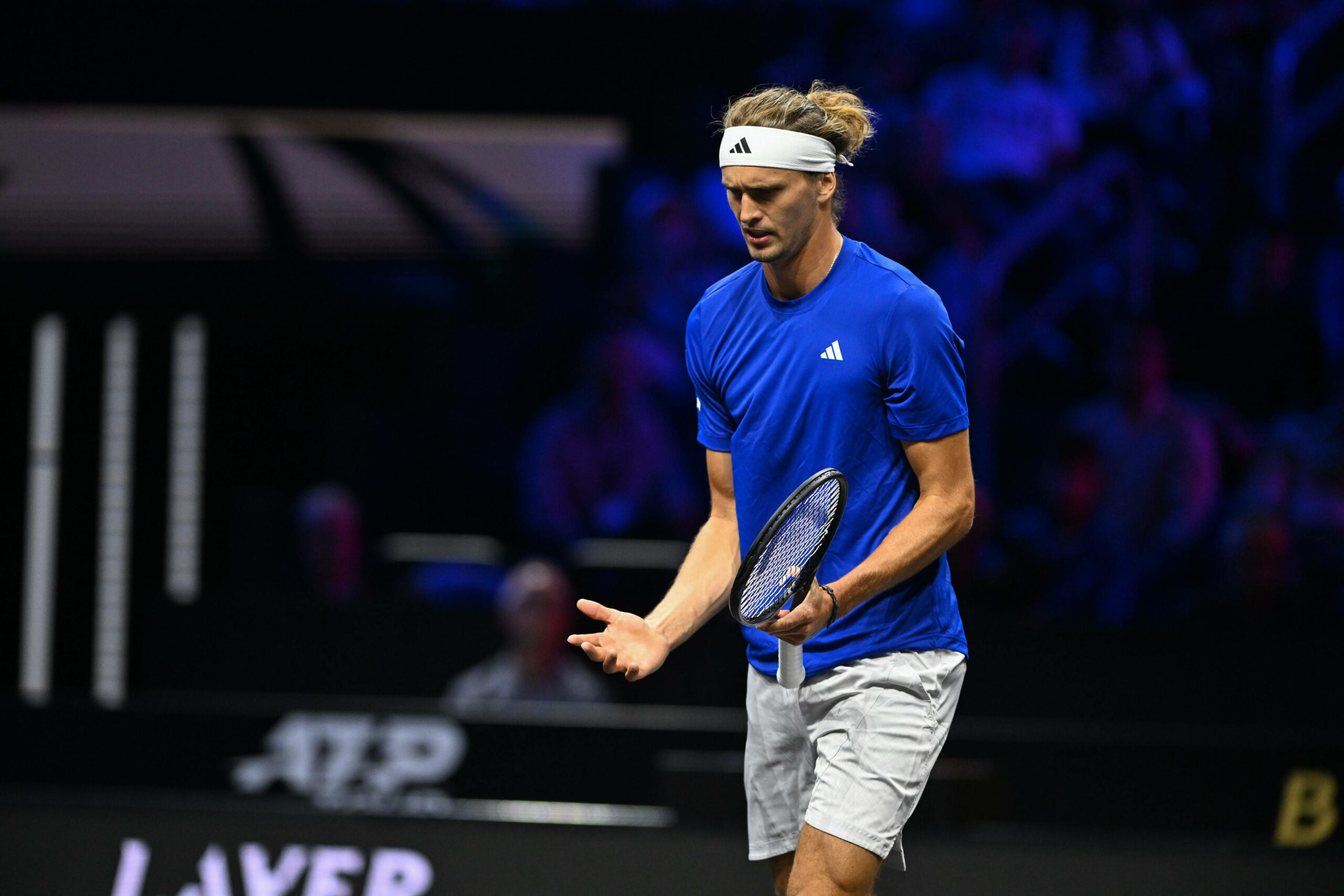 Alexander Zverev unzufrieden im Spiel beim Laver Cup.