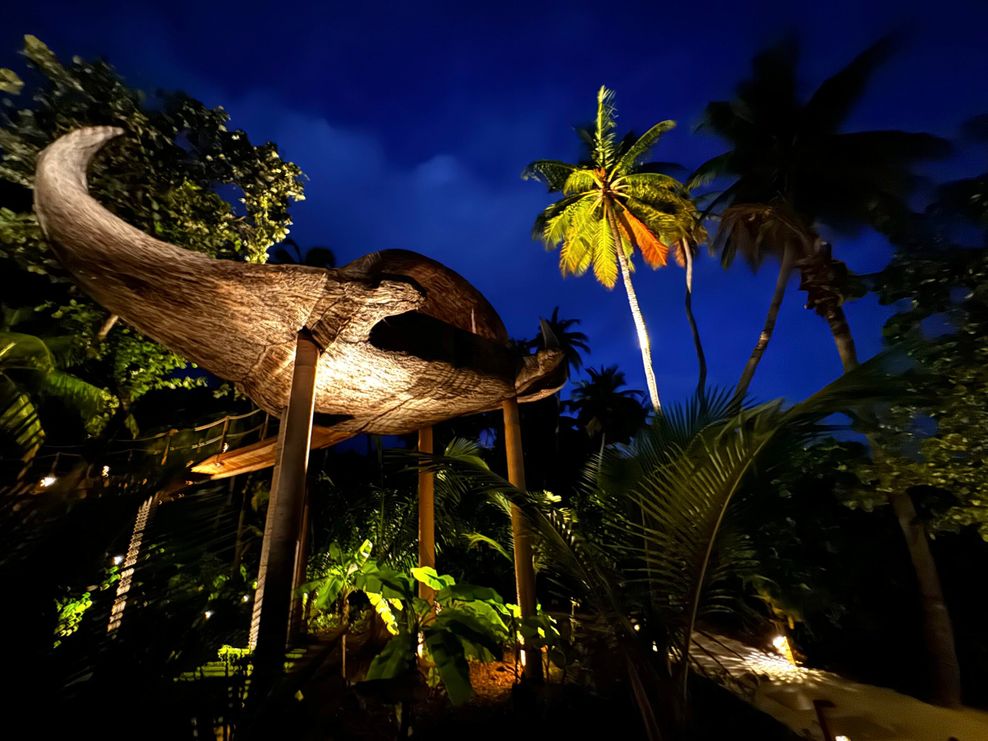 Ein Candle Light Dinner im überdimensionalen Mantarochen ist auf Joali Maldives ein besonders Erlebnis.