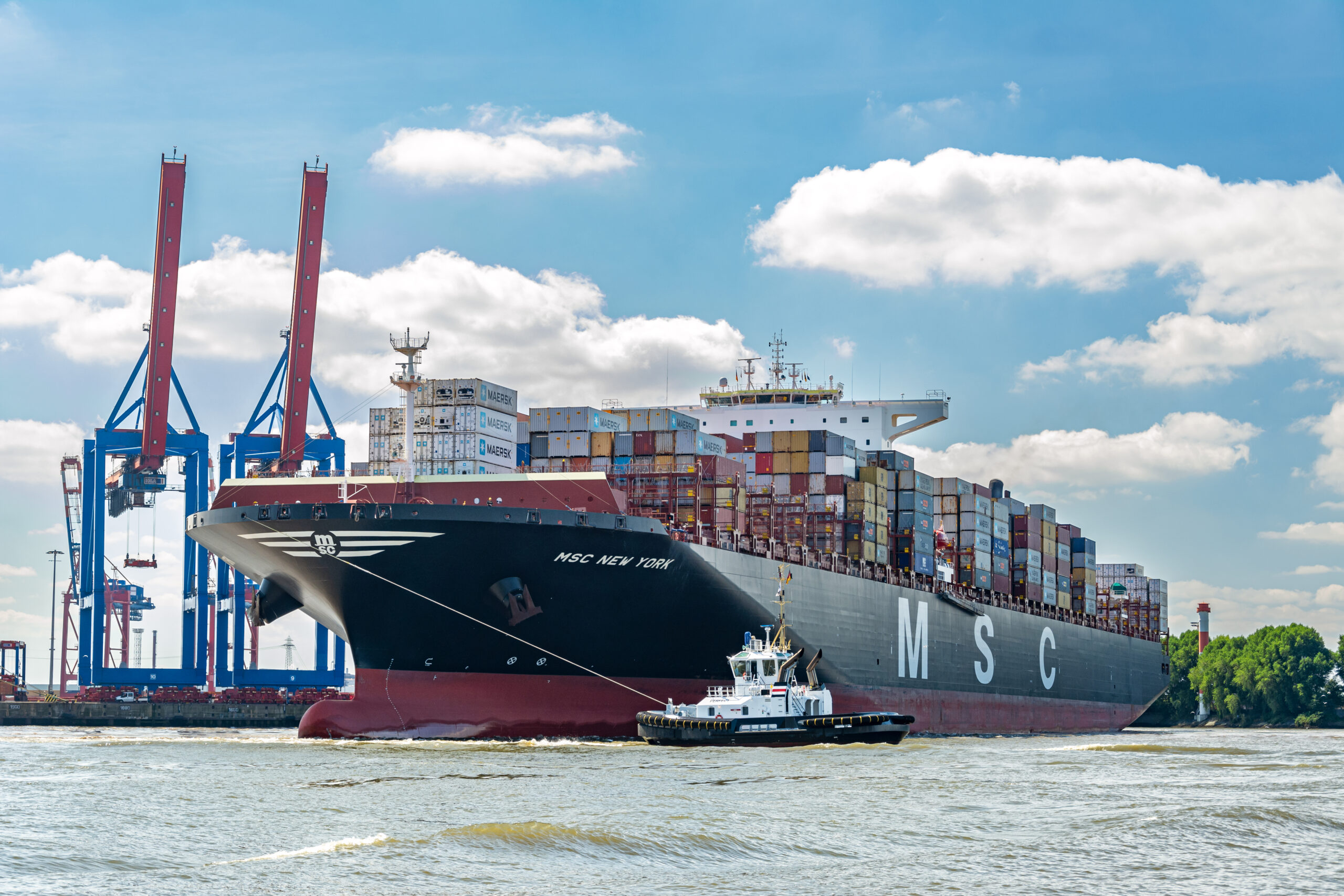 Containerschiff von MSC im Hamburger Hafen (Archivbild).