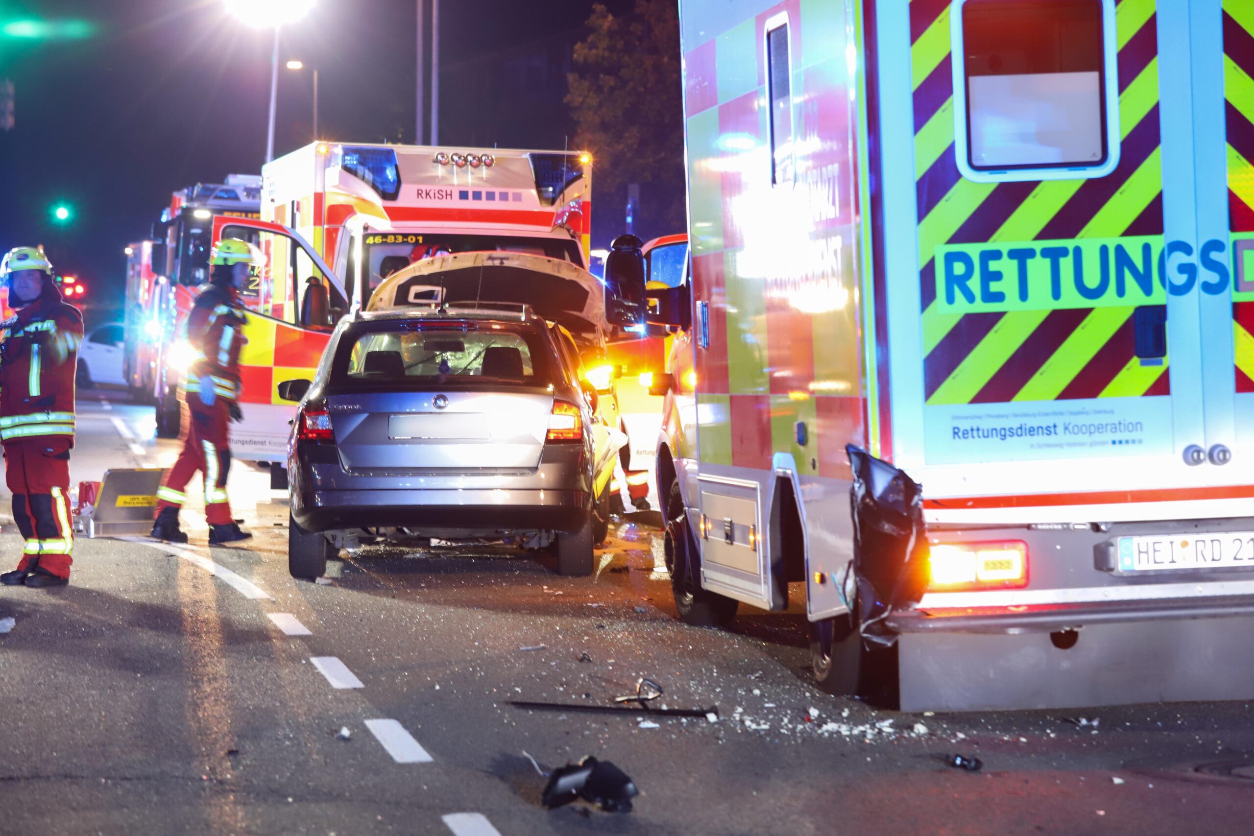 Unfallstelle auf der Hamburger Straße in Kaltenkirchen.