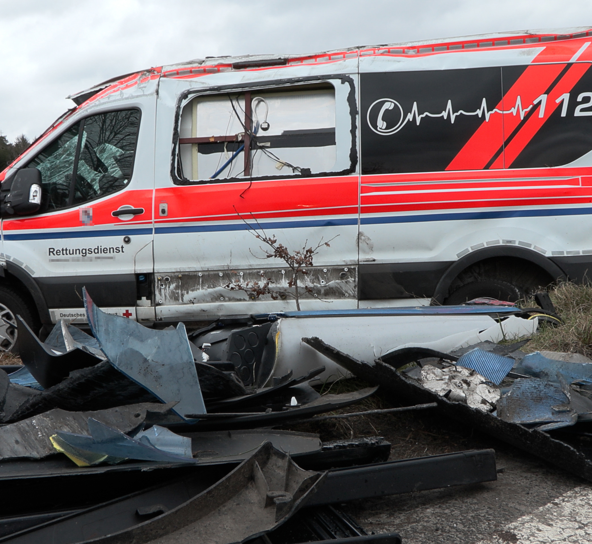 Wrack eines Rettungswagens