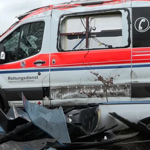 Wrack eines Rettungswagens