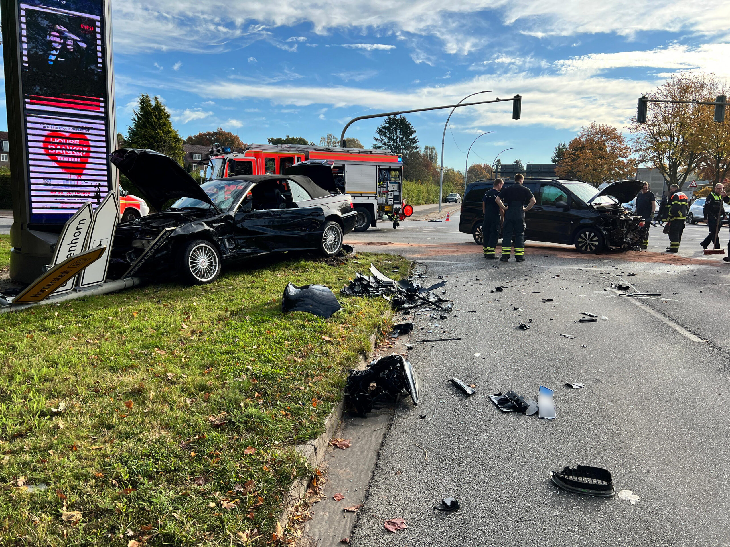 Die Unfallstelle an der Kreuzung Deelböge Ecke Alsterkrugchaussee.