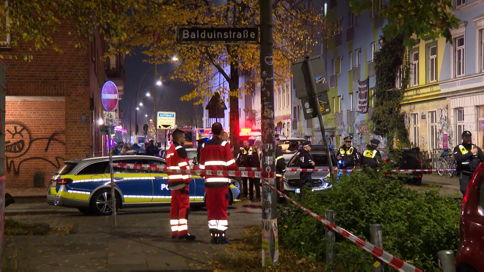 Die Polizei sperrte den Bereich an der Balduinstraße ab.