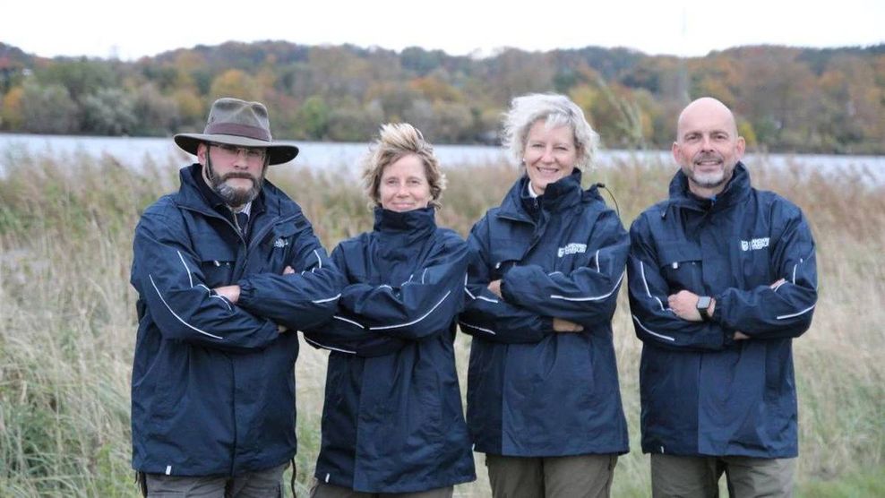 Carina Peters, Florian Baier, Astrid Seidler und Andreas Maron sind die vier Ranger des Landkreises.