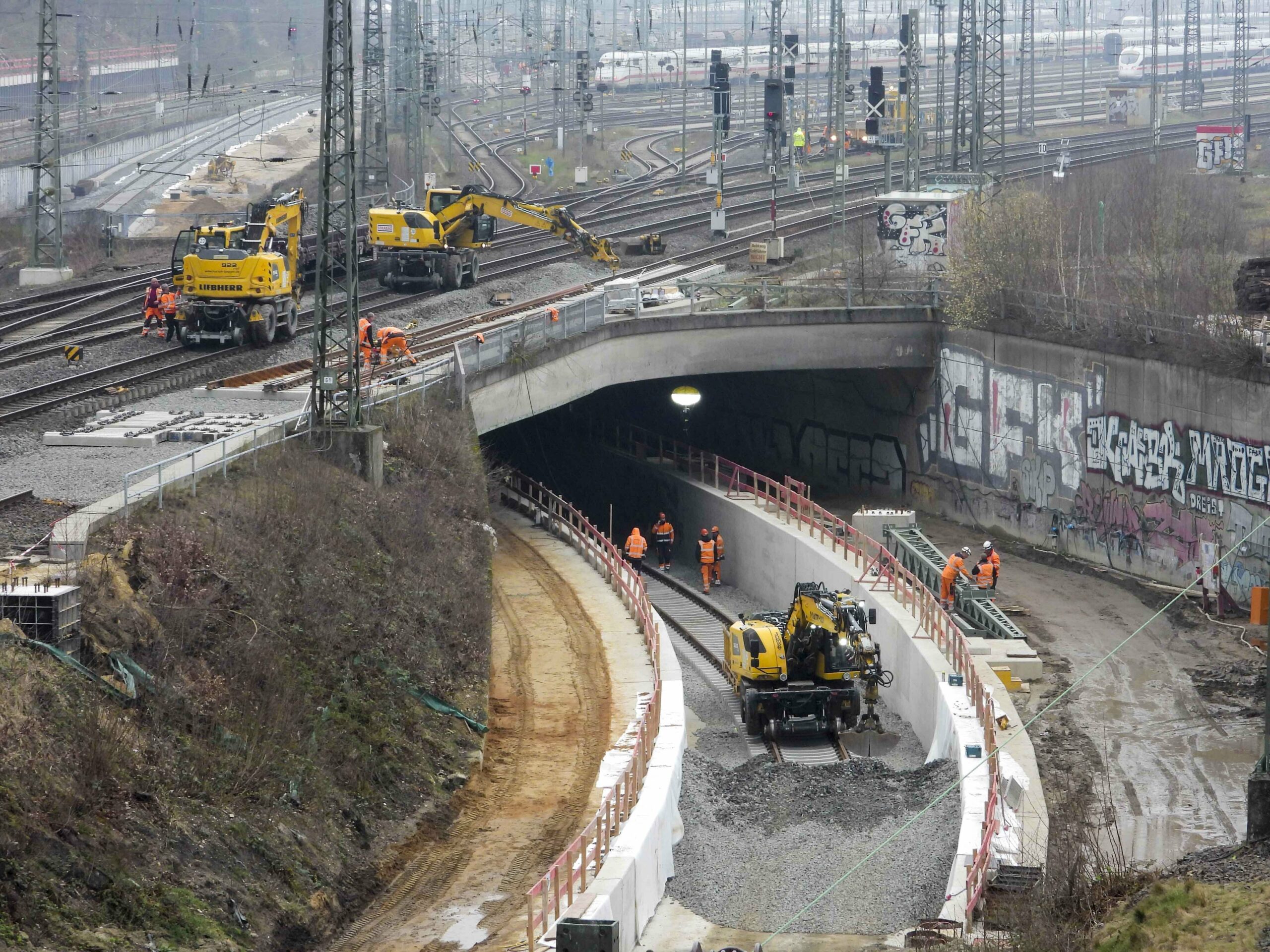 Die Baustelle am Diebsteich im März 2024.