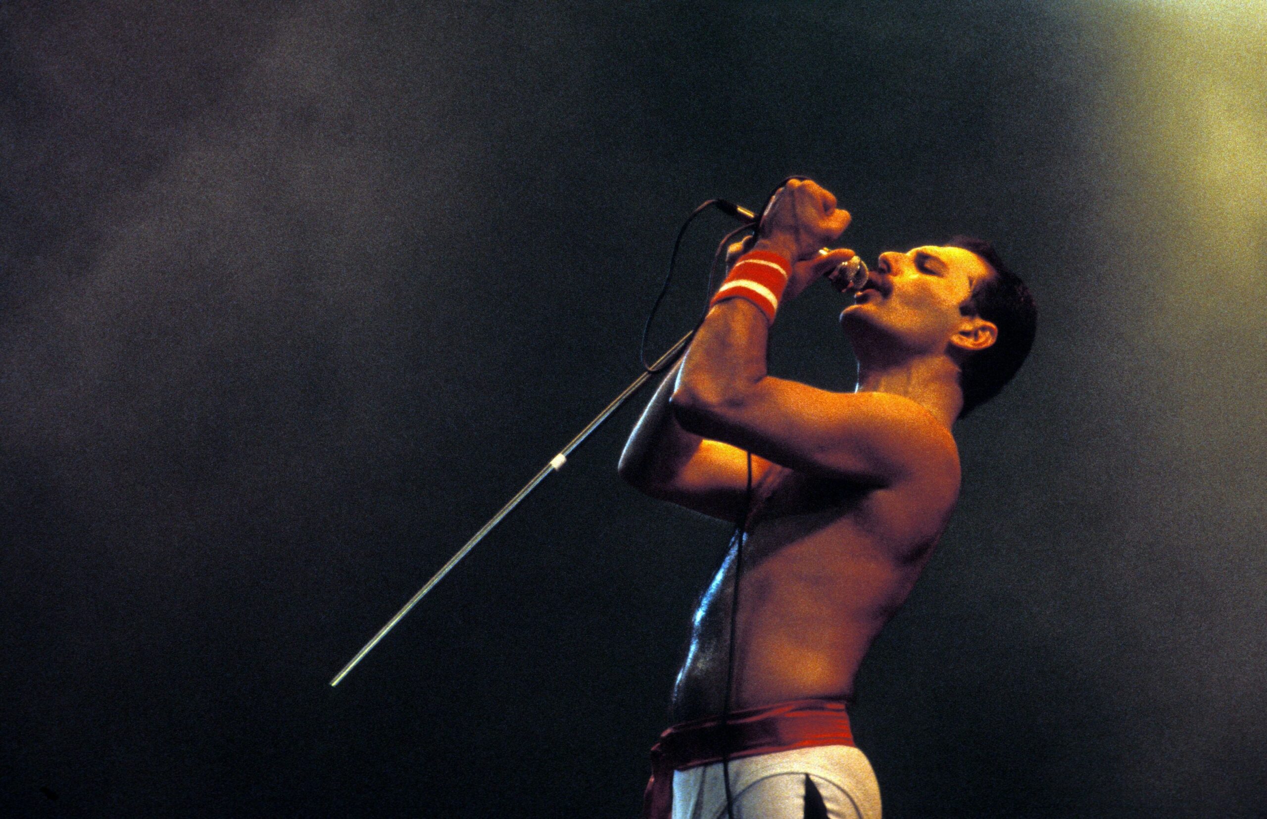 Freddie Mercury bei seinem letzten Queen-Konzert in London 1986.