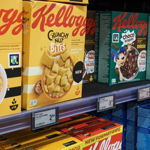 Kellogg‘s-Produkte in einem Supermarkt-Regal