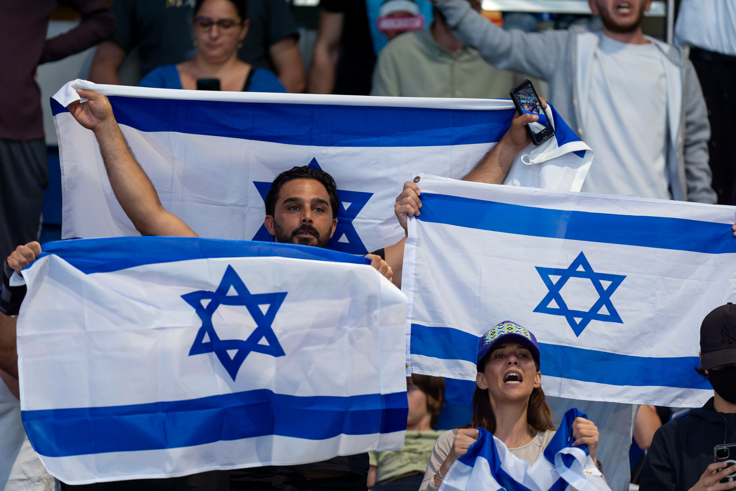 Israelische Fans auf der Tribüne