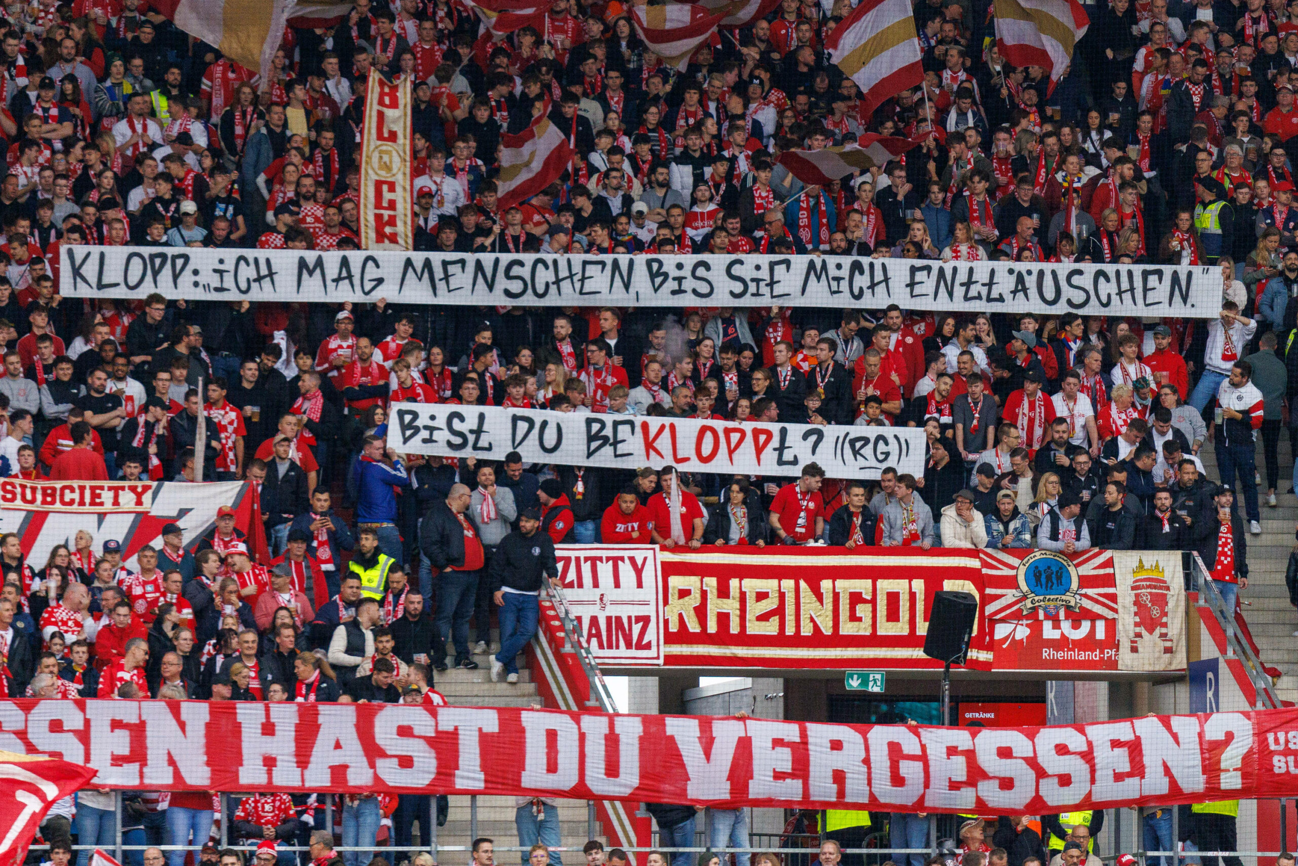 Botschaften der Mainzer Fans an Jürgen Klopp