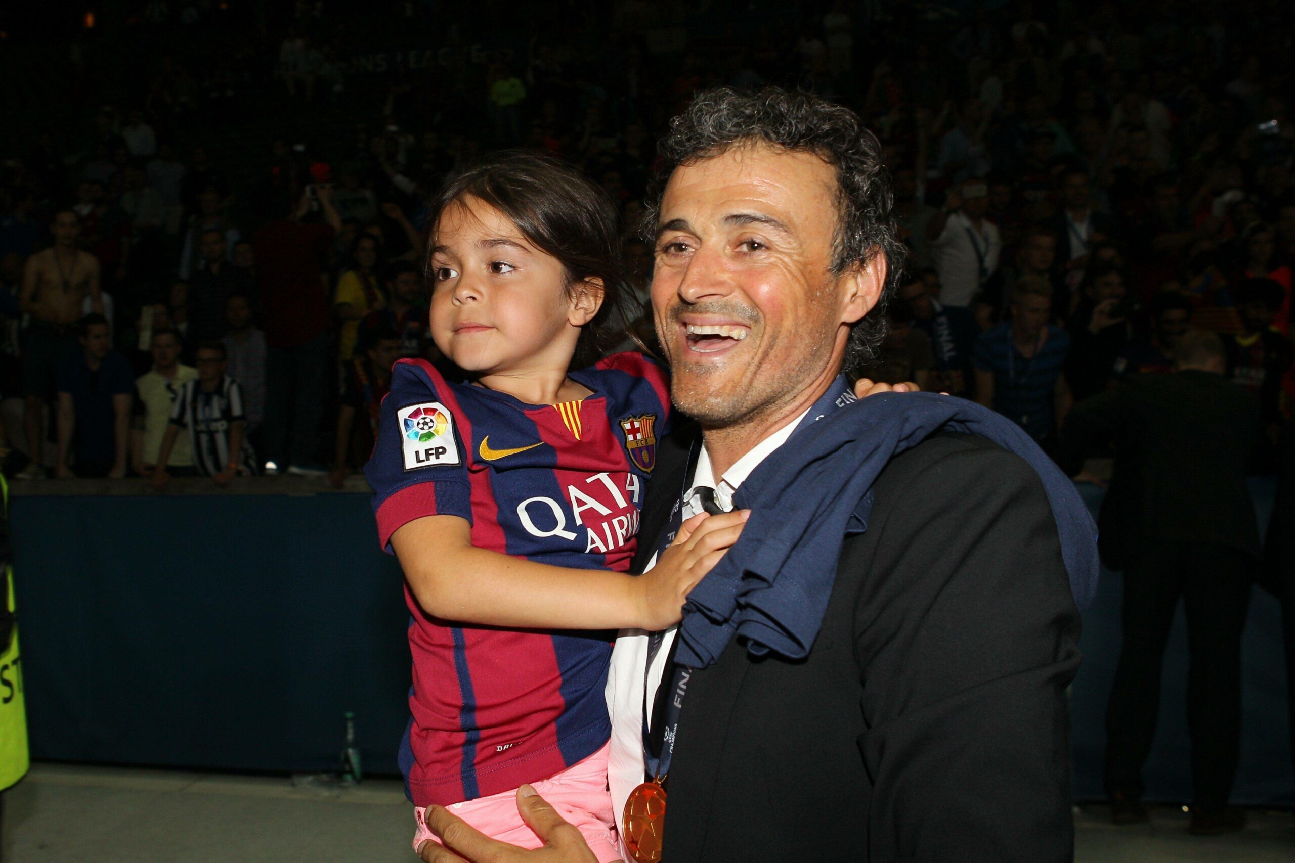 Trainer Luis Enrique und seine Tochter Xana