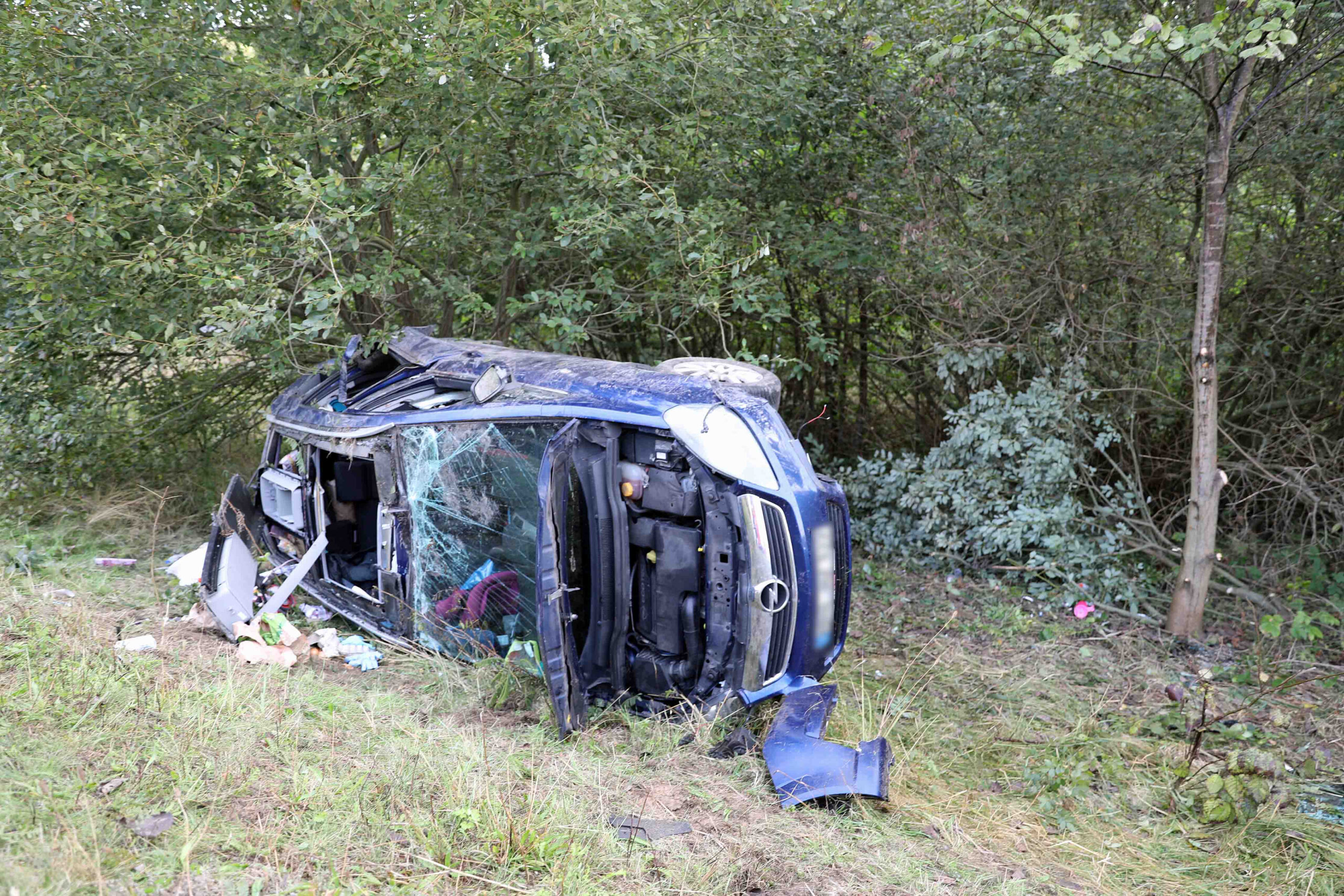 Die Unfallstelle auf der A19 bei Rostock.