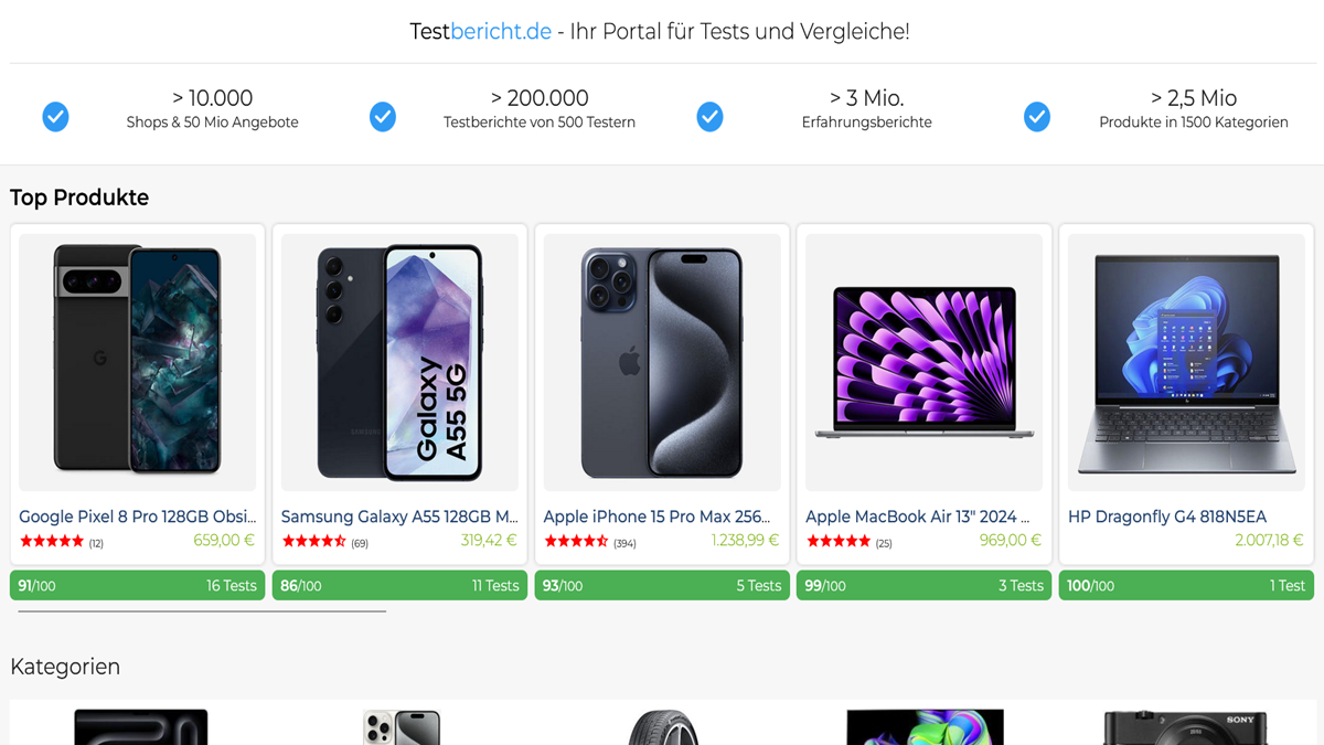 Testbericht.de Screenshot