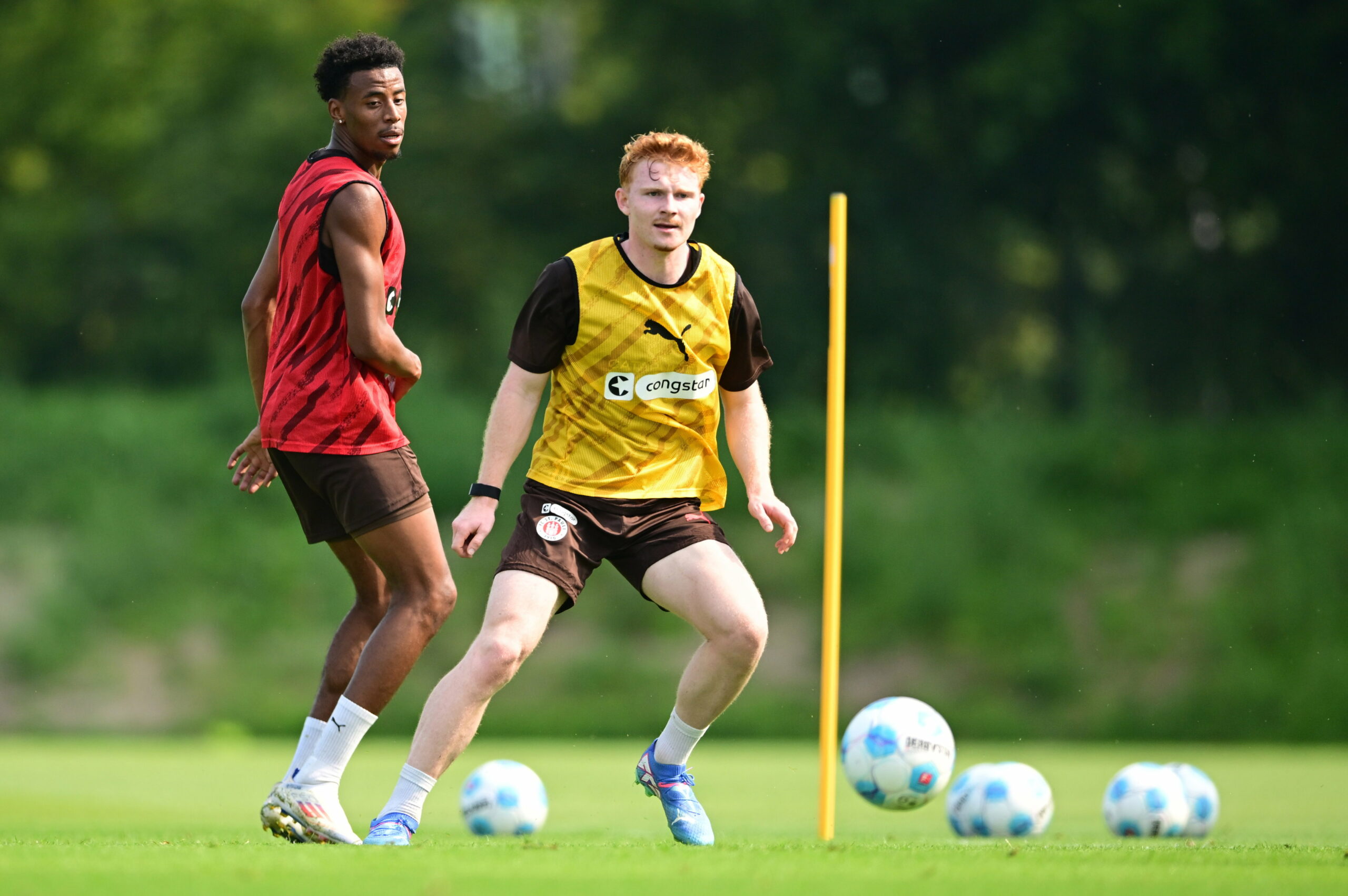 Morgan Guilavogui und Robert Wagner im St. Pauli-Training