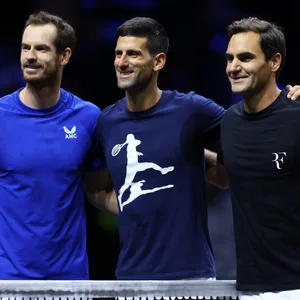 Andy Murray, Novak Djokovic, Roger Federer und Rafael Nadal beim Laver Cup 2022