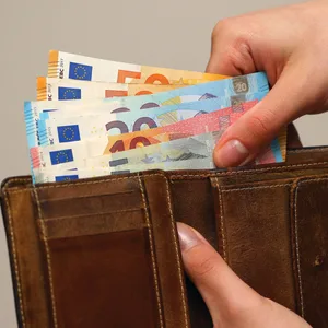 Geldscheine in einem Portemonnaie