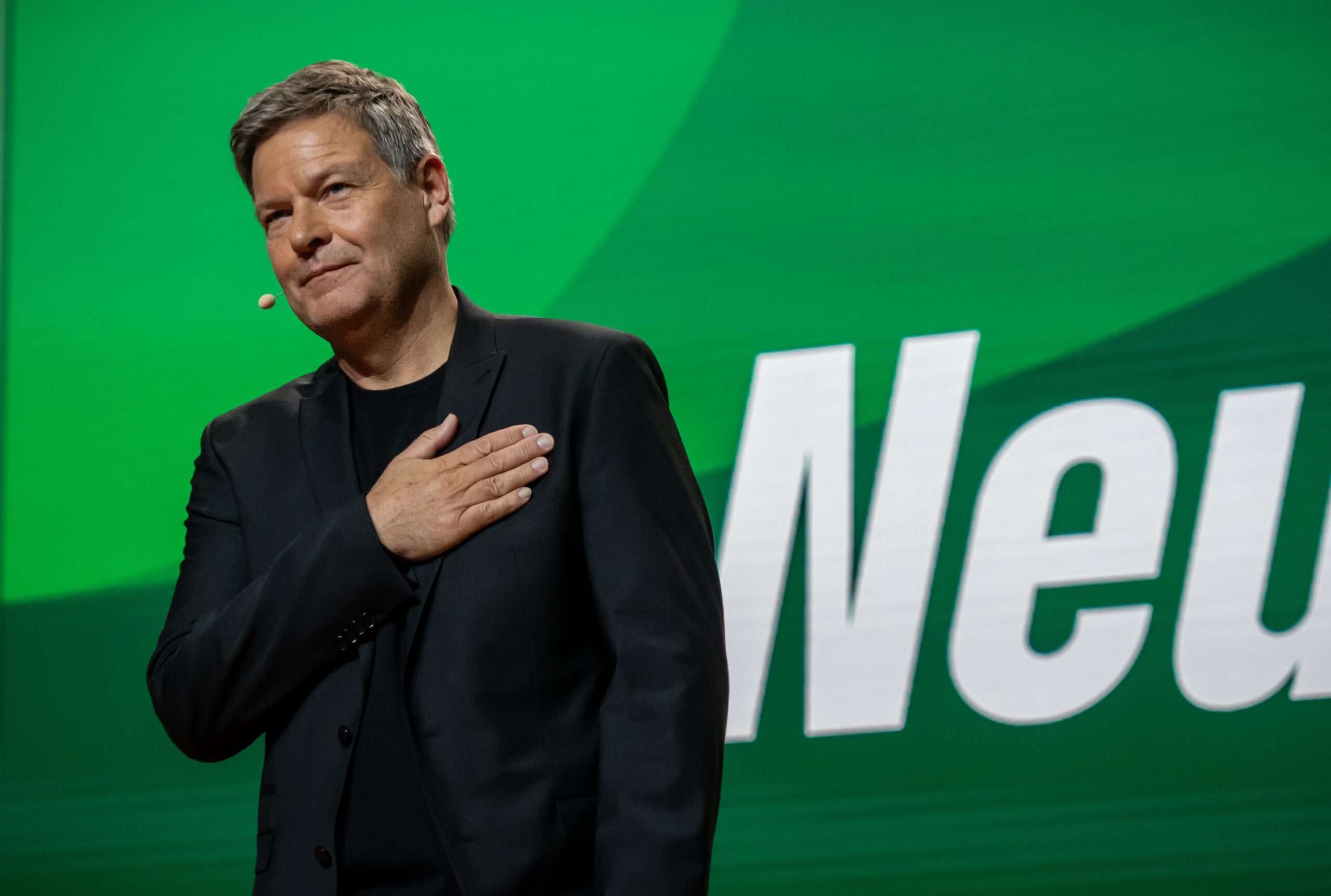 Robert Habeck (Bündnis 90/ Die Grünen) nach der Wahl zum Kanzlerkandidaten seiner Partei.