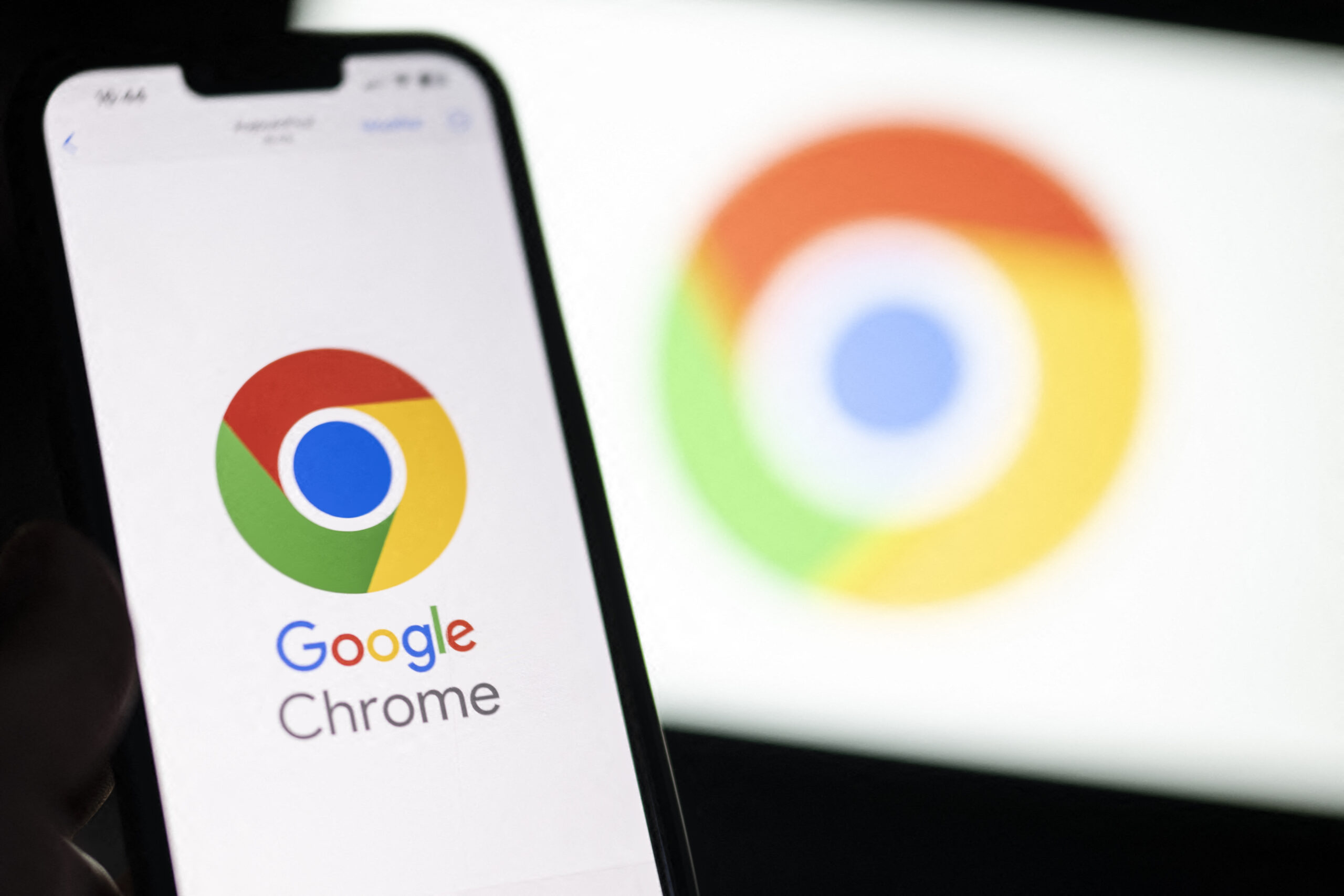 Die Chrome-App auf elektrischen Endgeräten geöffnet