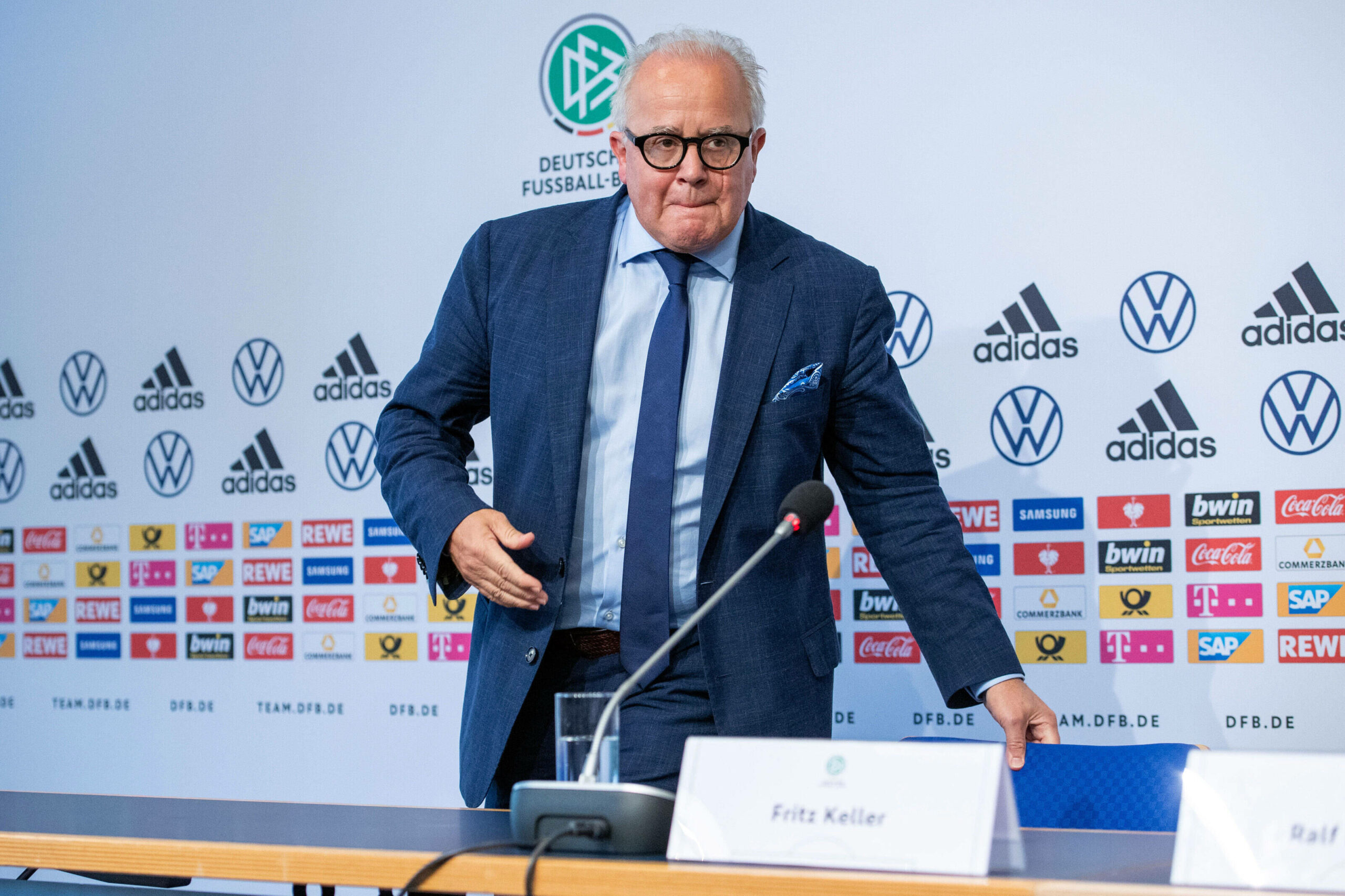 Ehemaliger DFB-Präsident Fritz Keller bei einer Pressekonferenz