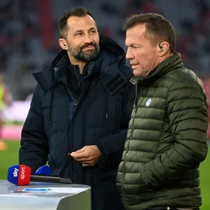 Hasan Salihamidzic und Lothar Matthäus vor einem Interview